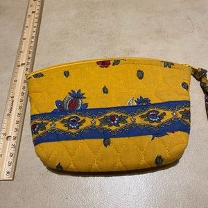 Vera Bradley French Yellow Floral Makeup Bag Organizer Small